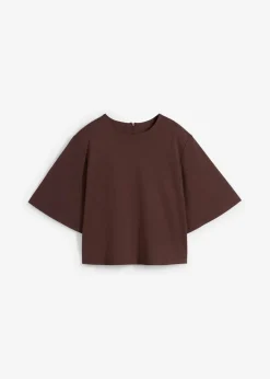 bonprix Shirts & Tops^T-Shirt aus bequemen Punto di Roma dunkelbraun