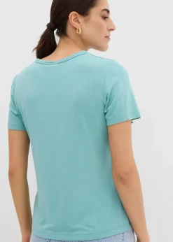 bonprix Nachhaltigere Materialien|Shirts & Tops^T-Shirt aus fließender Viskose helltürkis