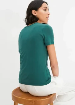 bonprix Nachhaltigere Materialien|Shirts & Tops^T-Shirt aus fließender Viskose mattgrün