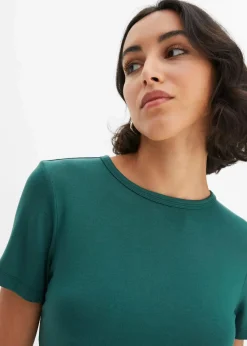 bonprix Nachhaltigere Materialien|Shirts & Tops^T-Shirt aus fließender Viskose mattgrün