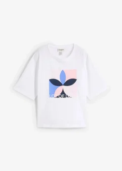 bonprix Shirts & Tops|Nachhaltigere Materialien^T-Shirt aus reiner Baumwolle weiß graphisch bedruckt