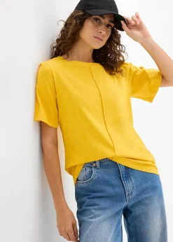 bonprix Nachhaltigere Materialien|Shirts & Tops^T-Shirt aus reiner Baumwolle safrangelb