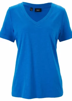 bonprix Shirts & Tops|Basics^T-Shirt aus reiner Baumwolle azurblau