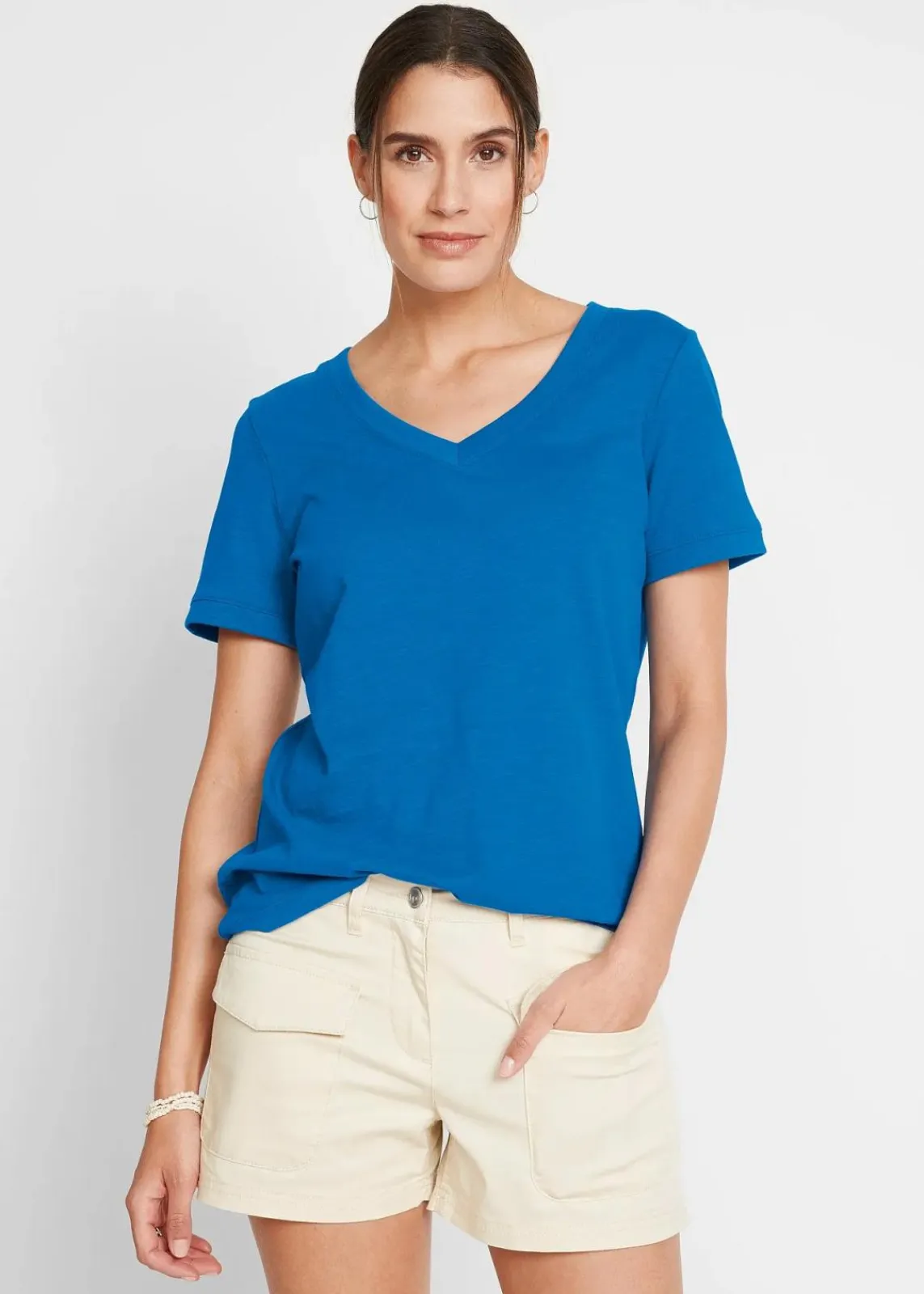 bonprix Shirts & Tops|Basics^T-Shirt aus reiner Baumwolle azurblau