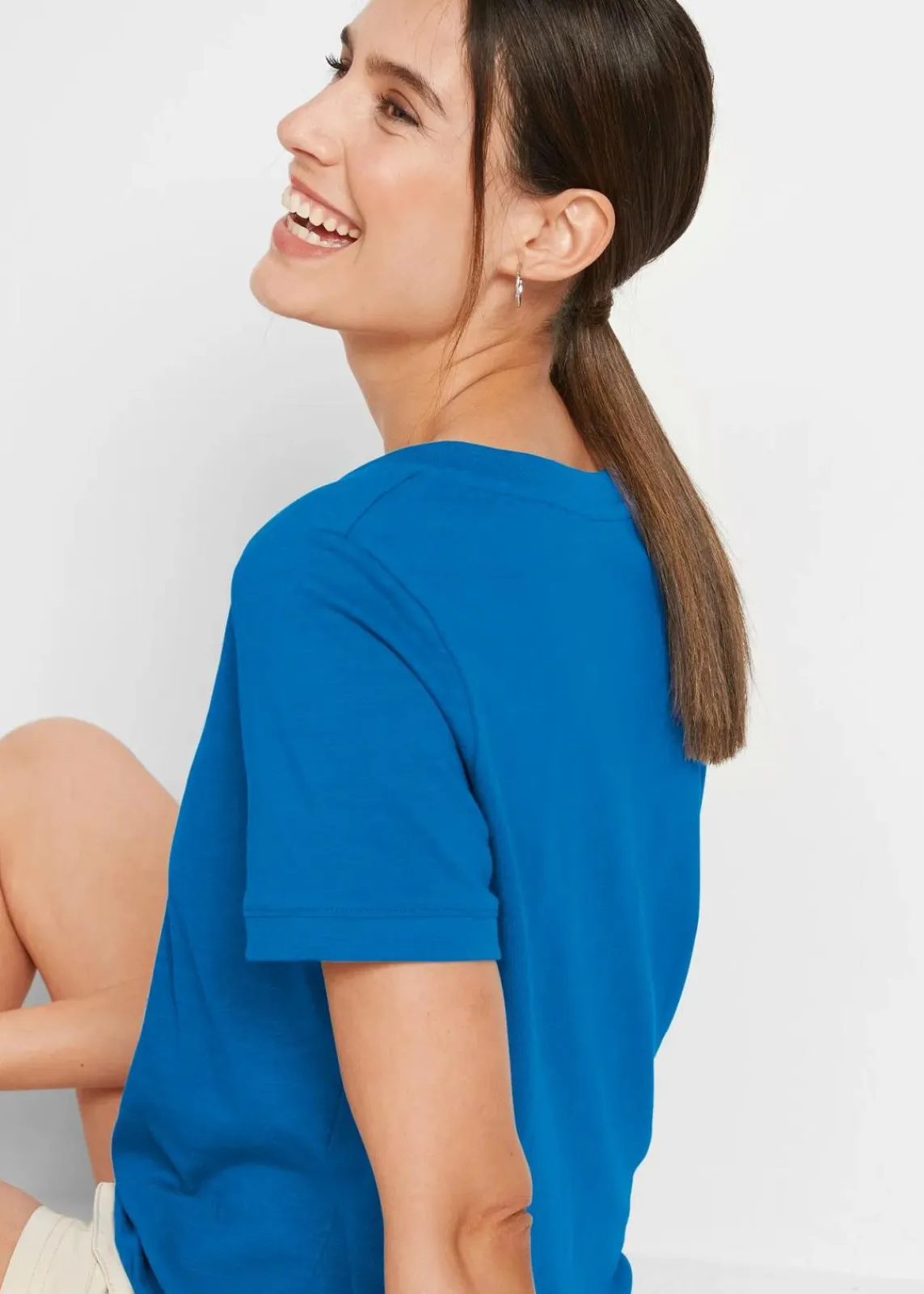 bonprix Shirts & Tops|Basics^T-Shirt aus reiner Baumwolle azurblau