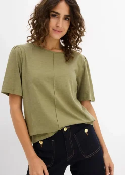 bonprix Shirts & Tops|Nachhaltigere Materialien^T-Shirt aus reiner Baumwolle oliv
