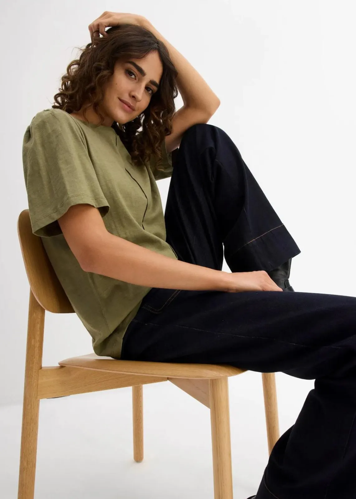 bonprix Shirts & Tops|Nachhaltigere Materialien^T-Shirt aus reiner Baumwolle oliv