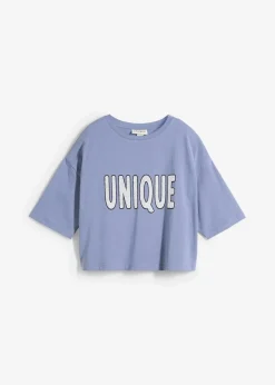bonprix Shirts & Tops^T-Shirt aus reiner Baumwolle blau/weiß bedruckt