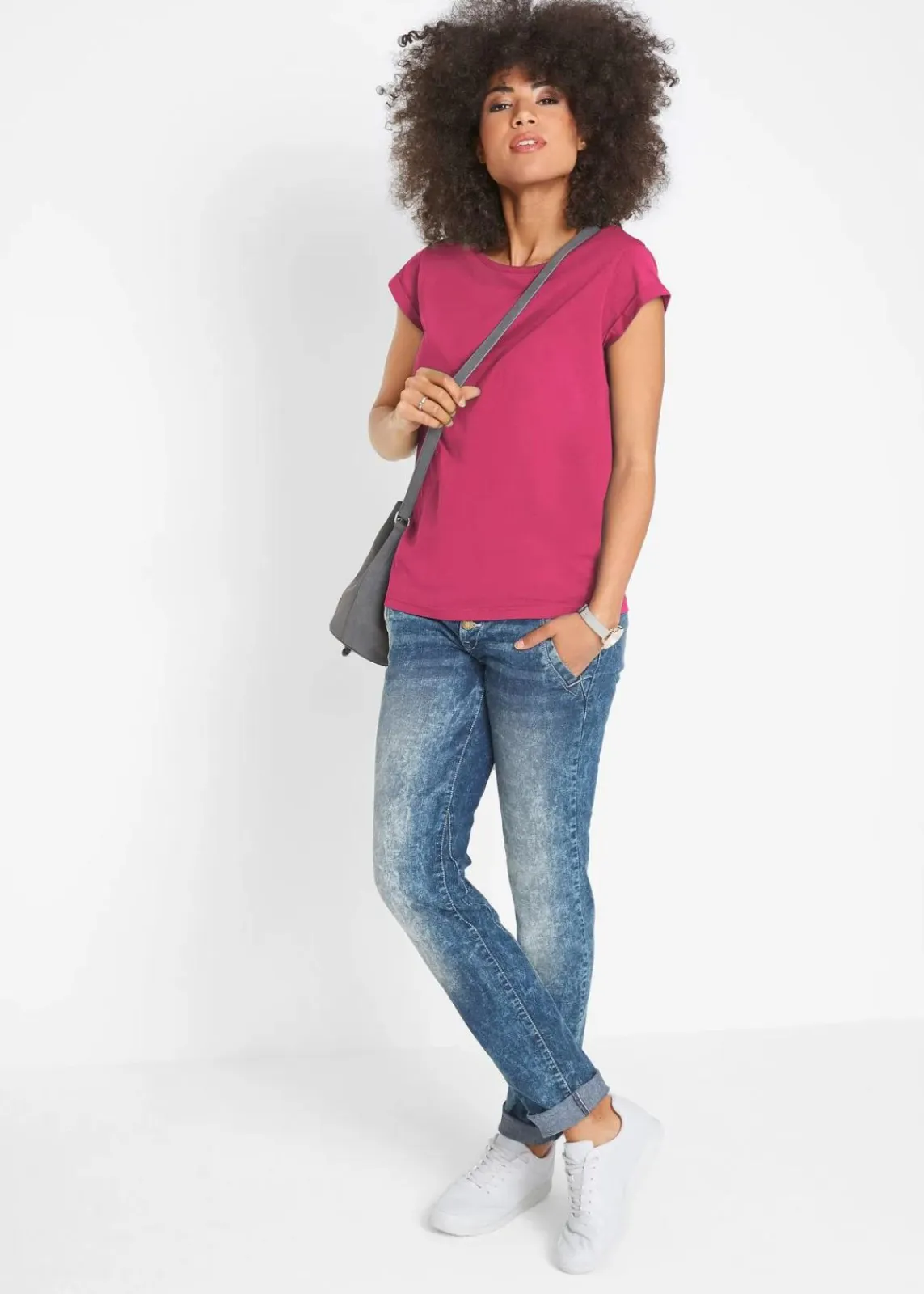 bonprix Shirts & Tops|Basics^T-Shirt aus reiner Baumwolle beerenrot