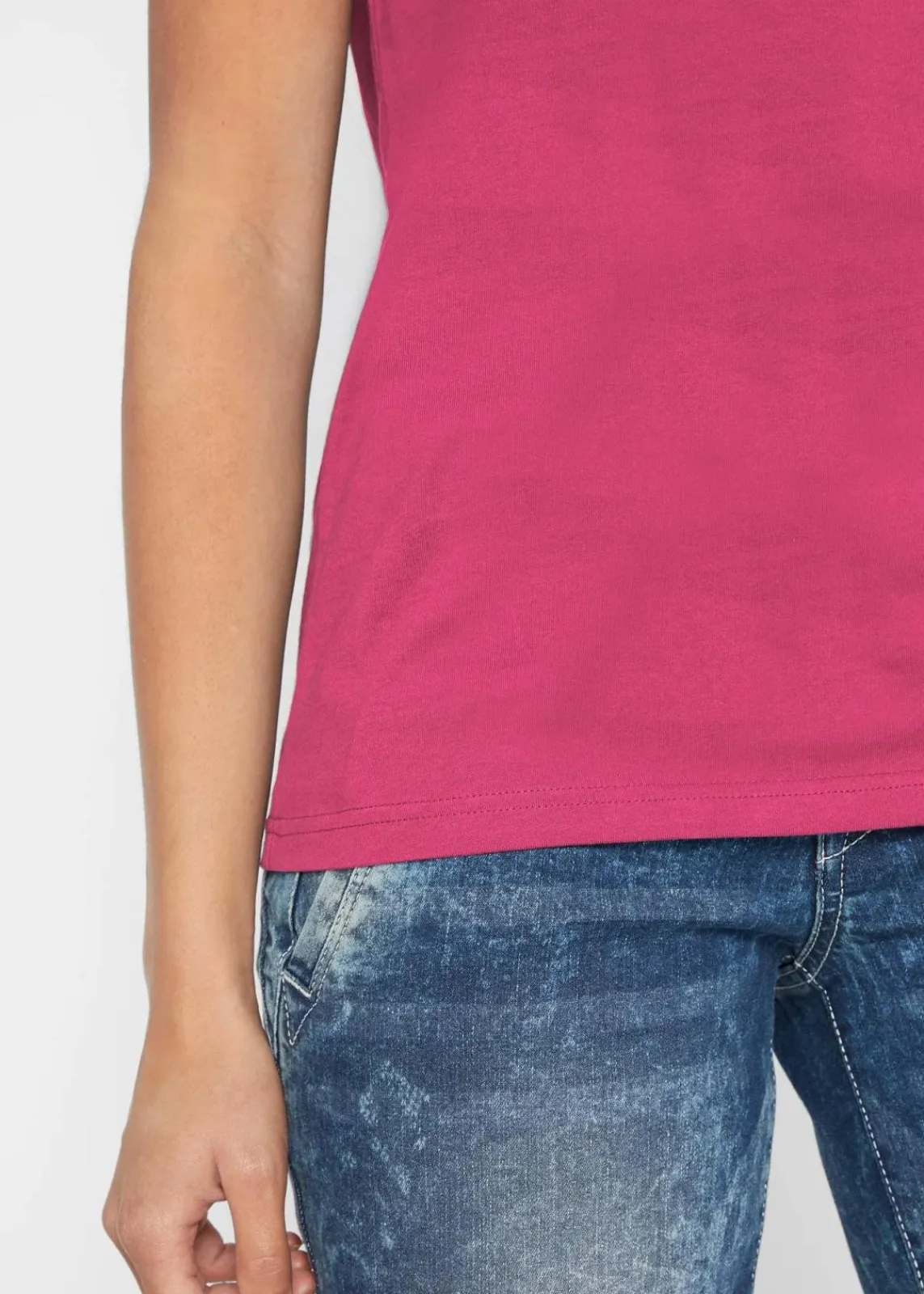 bonprix Shirts & Tops|Basics^T-Shirt aus reiner Baumwolle beerenrot