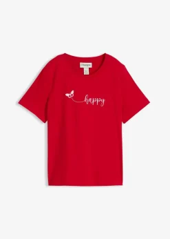 bonprix Shirts & Tops^T-Shirt aus reiner Baumwolle rot/weiß