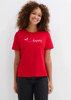 bonprix Shirts & Tops^T-Shirt aus reiner Baumwolle rot/weiß