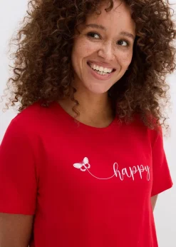 bonprix Shirts & Tops^T-Shirt aus reiner Baumwolle rot/weiß
