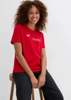 bonprix Shirts & Tops^T-Shirt aus reiner Baumwolle rot/weiß