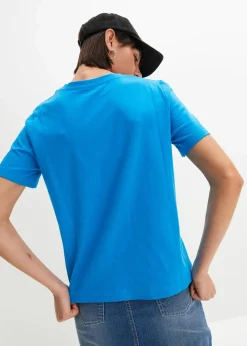 bonprix Shirts & Tops^T-Shirt aus reiner Baumwolle südseeblau