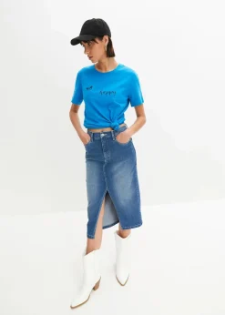 bonprix Shirts & Tops^T-Shirt aus reiner Baumwolle südseeblau