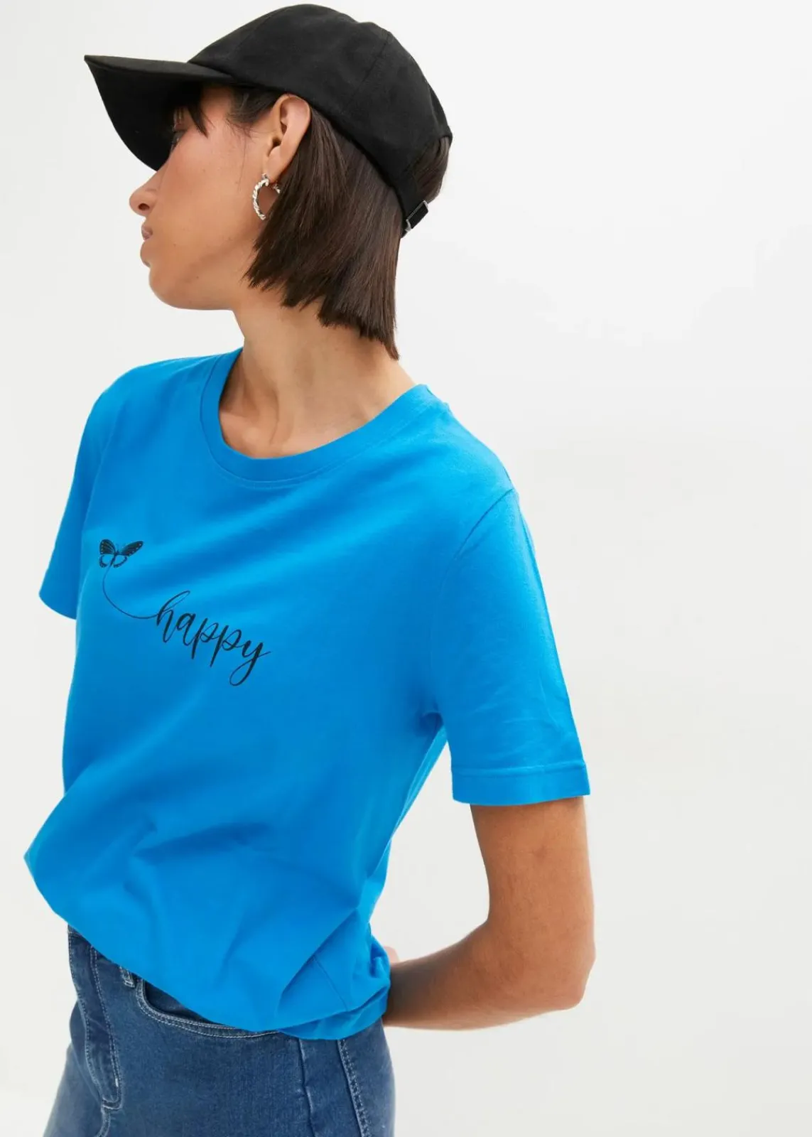 bonprix Shirts & Tops^T-Shirt aus reiner Baumwolle südseeblau