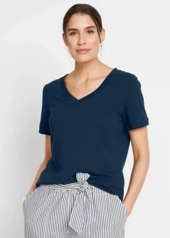 bonprix Shirts & Tops|Basics^T-Shirt aus reiner Baumwolle dunkelblau