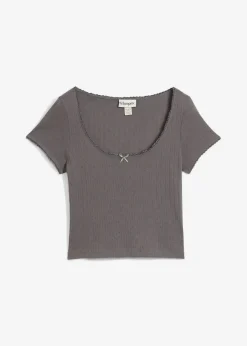 bonprix Shirts & Tops^T-Shirt aus reiner Baumwolle rauchgrau
