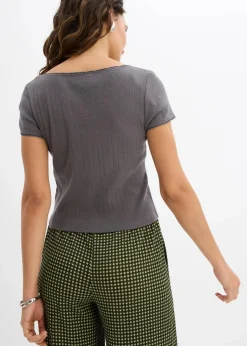 bonprix Shirts & Tops^T-Shirt aus reiner Baumwolle rauchgrau