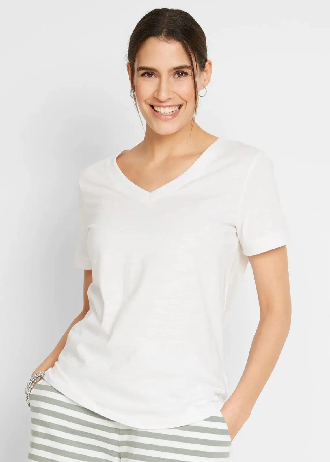bonprix Shirts & Tops|Basics^T-Shirt aus reiner Baumwolle weiß