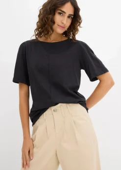 bonprix Nachhaltigere Materialien|Shirts & Tops^T-Shirt aus reiner Baumwolle schwarz