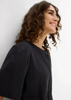 bonprix Nachhaltigere Materialien|Shirts & Tops^T-Shirt aus reiner Baumwolle schwarz
