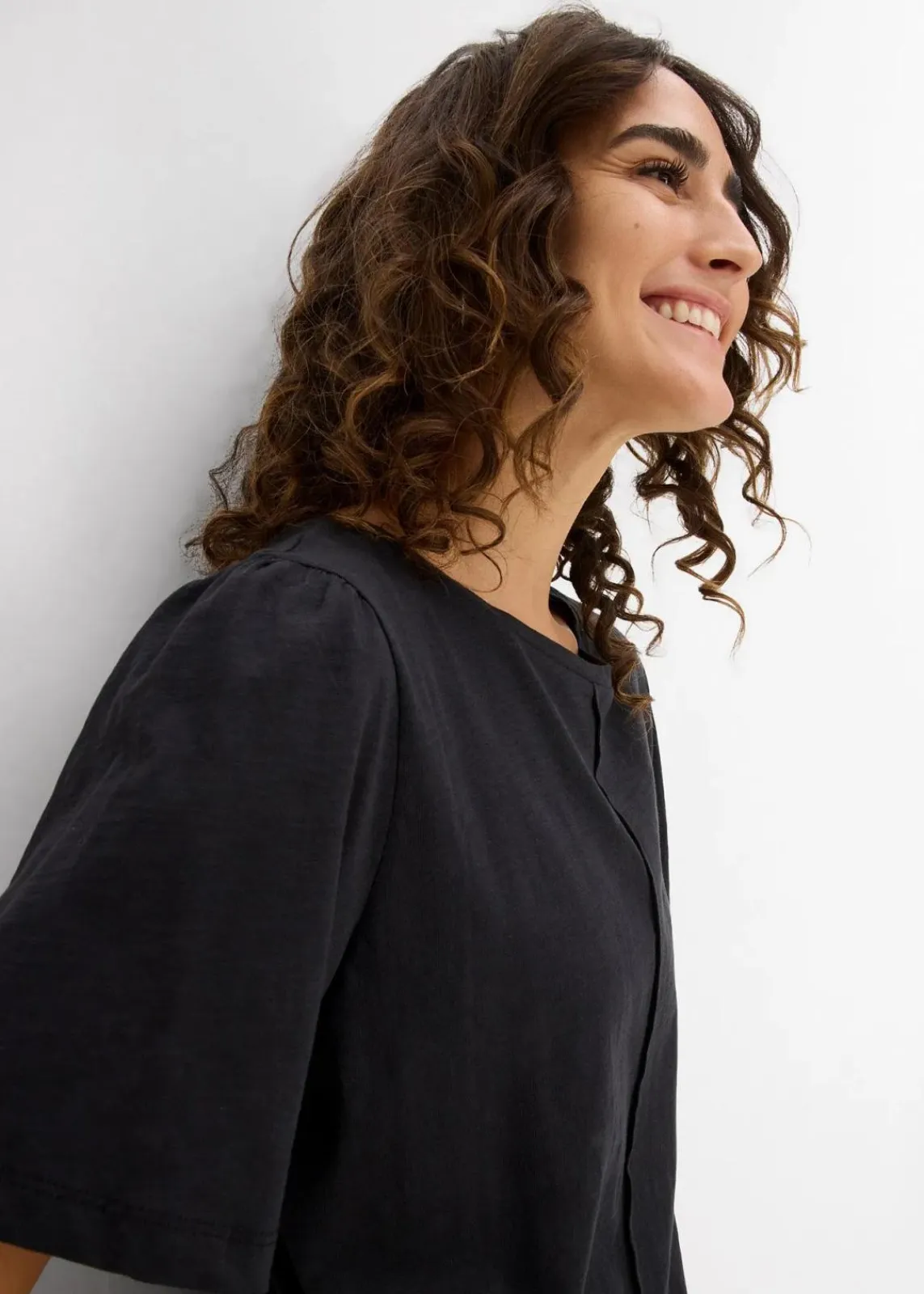 bonprix Nachhaltigere Materialien|Shirts & Tops^T-Shirt aus reiner Baumwolle schwarz
