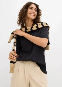 bonprix Nachhaltigere Materialien|Shirts & Tops^T-Shirt aus reiner Baumwolle schwarz