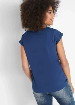 bonprix Shirts & Tops|Basics^T-Shirt aus reiner Baumwolle mitternachtsblau