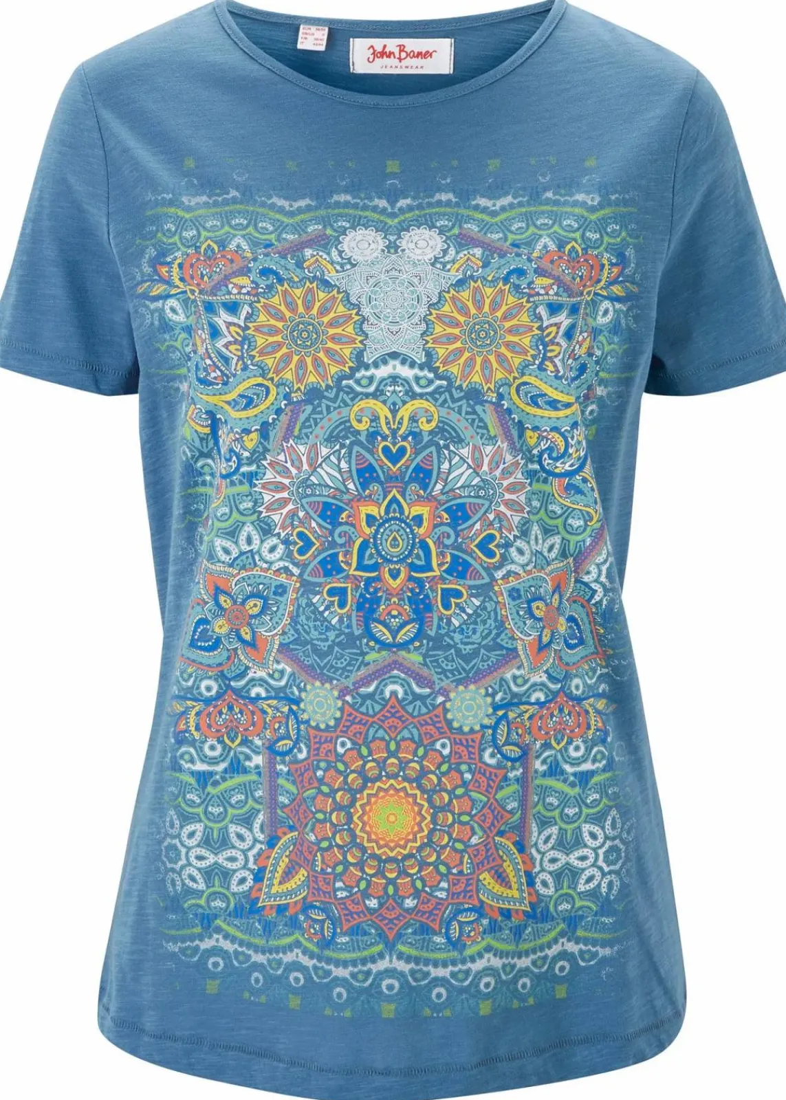 bonprix Nachhaltigere Materialien|Shirts & Tops^T-Shirt aus reiner Baumwolle jeansblau bedruckt