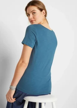 bonprix Nachhaltigere Materialien|Shirts & Tops^T-Shirt aus reiner Baumwolle jeansblau bedruckt