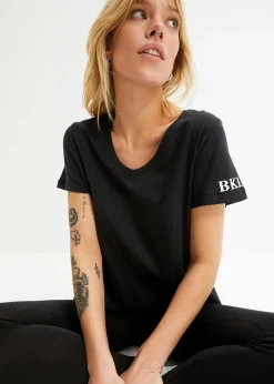 bonprix Shirts & Tops^T-Shirt aus reiner Baumwolle schwarz