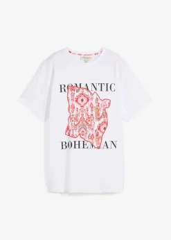 bonprix Shirts & Tops^T-Shirt aus reiner Baumwolle weiß/rot bedruckt