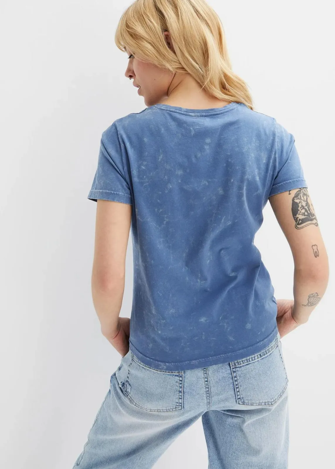 bonprix Nachhaltigere Materialien|Shirts & Tops^T-Shirt aus reiner Bio-Baumwolle jeansblau washed