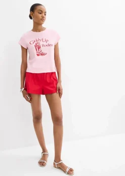 bonprix Nachhaltigere Materialien|Shirts & Tops^T-Shirt aus reiner Bio-Baumwolle kristallrosa/chillirot
