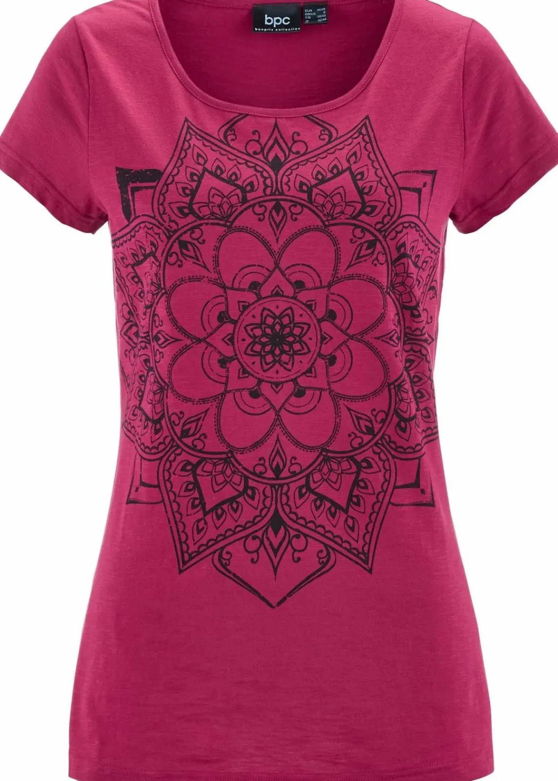 bonprix Shirts & Tops|Nachhaltigere Materialien^T-Shirt aus reiner Bio-Baumwolle beerenrot graphisch bedruckt