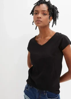 bonprix Shirts & Tops^T-Shirt aus reiner Bio-Baumwolle schwarz