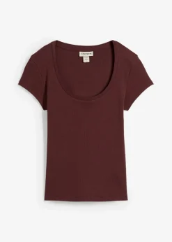 bonprix Nachhaltigere Materialien|Shirts & Tops^T-Shirt aus reiner Bio-Baumwolle terrabraun
