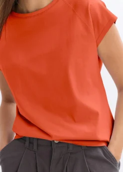 bonprix Nachhaltigere Materialien|Shirts & Tops^T-Shirt aus reiner Bio-Baumwolle lavaorange