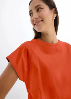 bonprix Nachhaltigere Materialien|Shirts & Tops^T-Shirt aus reiner Bio-Baumwolle lavaorange