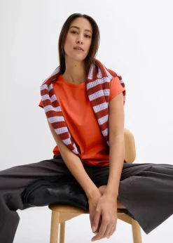bonprix Nachhaltigere Materialien|Shirts & Tops^T-Shirt aus reiner Bio-Baumwolle lavaorange