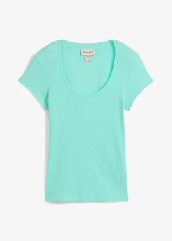 bonprix Nachhaltigere Materialien|Shirts & Tops^T-Shirt aus reiner Bio-Baumwolle mentholblau