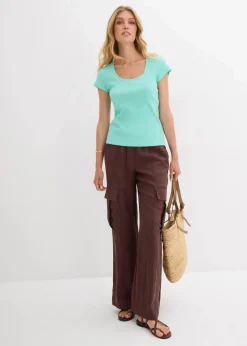 bonprix Nachhaltigere Materialien|Shirts & Tops^T-Shirt aus reiner Bio-Baumwolle mentholblau