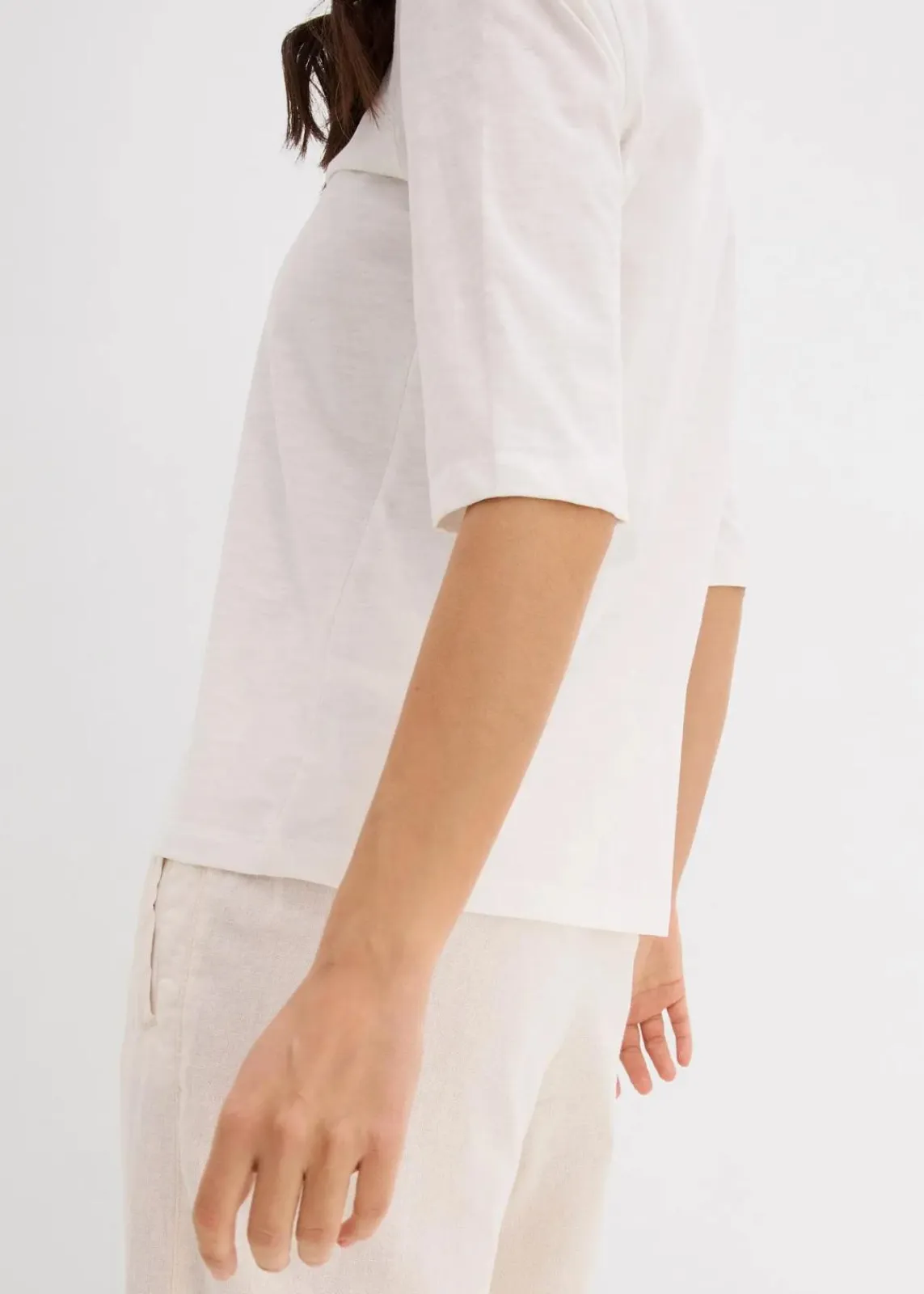 bonprix Nachhaltigere Materialien|Shirts & Tops^T-Shirt aus reiner Bio-Baumwolle, (2er Pack) schwarz/wollweiß