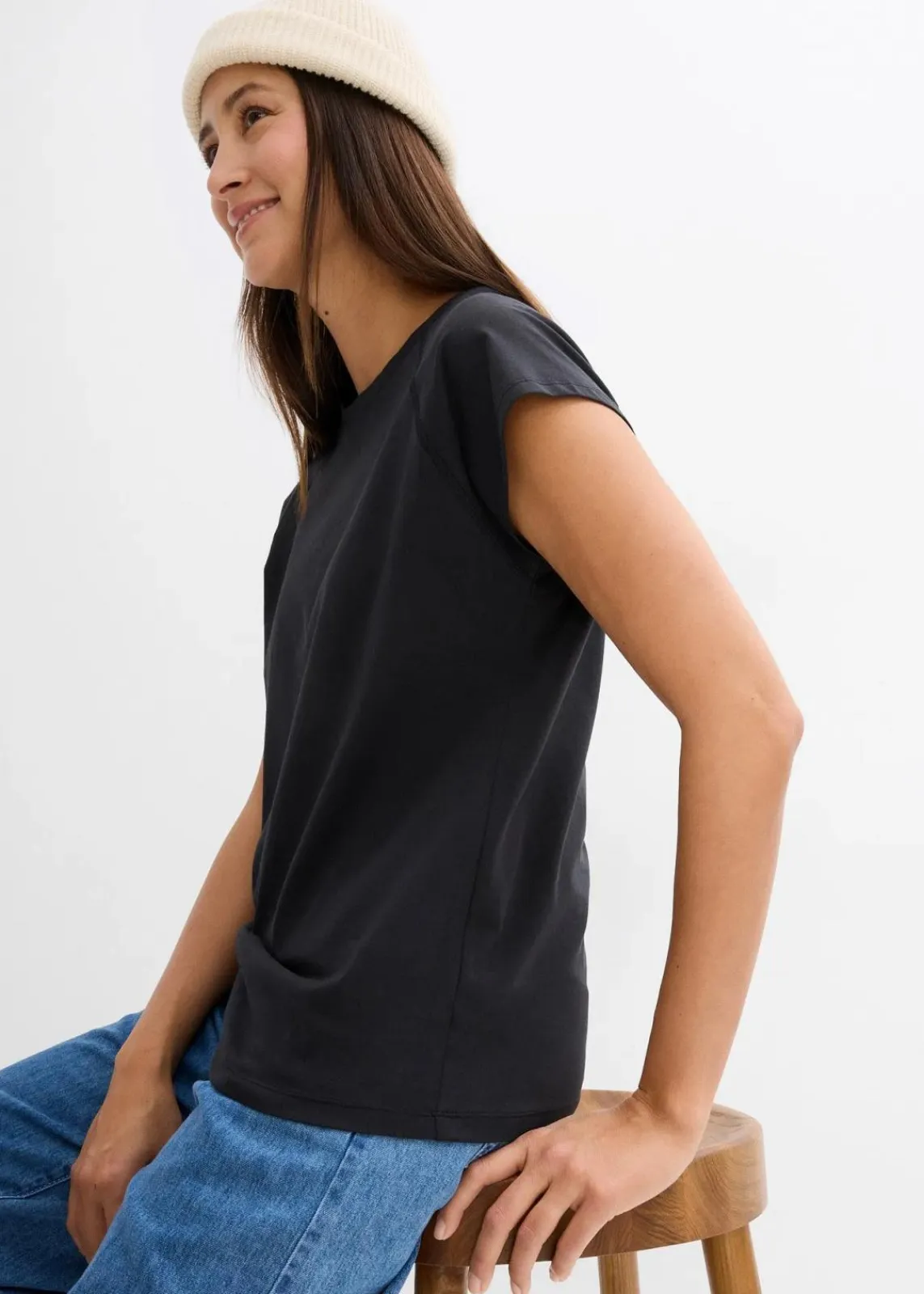 bonprix Bekleidung·Röcke|Basics^T-Shirt aus reiner Bio-Baumwolle schwarz