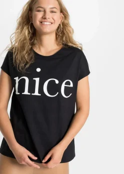 bonprix Shirts & Tops^T-Shirt aus reiner Bio-Baumwolle schwarz/weiß