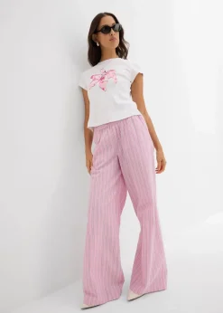 bonprix Shirts & Tops|Nachhaltigere Materialien^T-Shirt aus reiner Bio-Baumwolle weiß/kristallrosa bedruckt