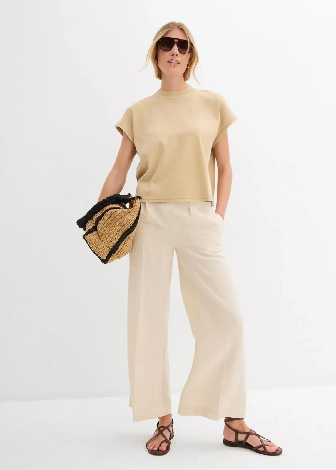 bonprix Nachhaltigere Materialien|Shirts & Tops^T-Shirt aus reiner Bio-Baumwolle new beige