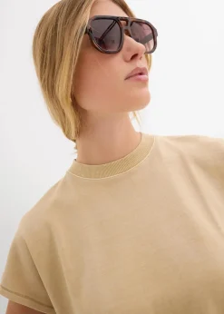 bonprix Nachhaltigere Materialien|Shirts & Tops^T-Shirt aus reiner Bio-Baumwolle new beige